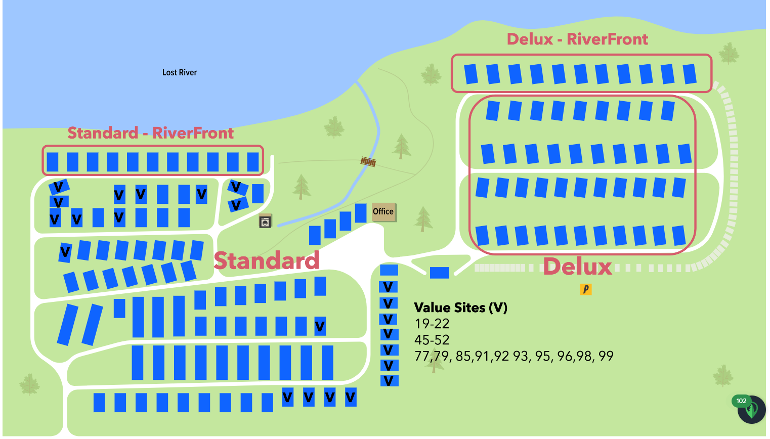 Lost River RV Park Map